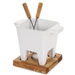 zestaw tapas fondue biały, poj. 200ml, dąb