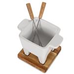 zestaw tapas fondue biały, poj. 200ml, dąb